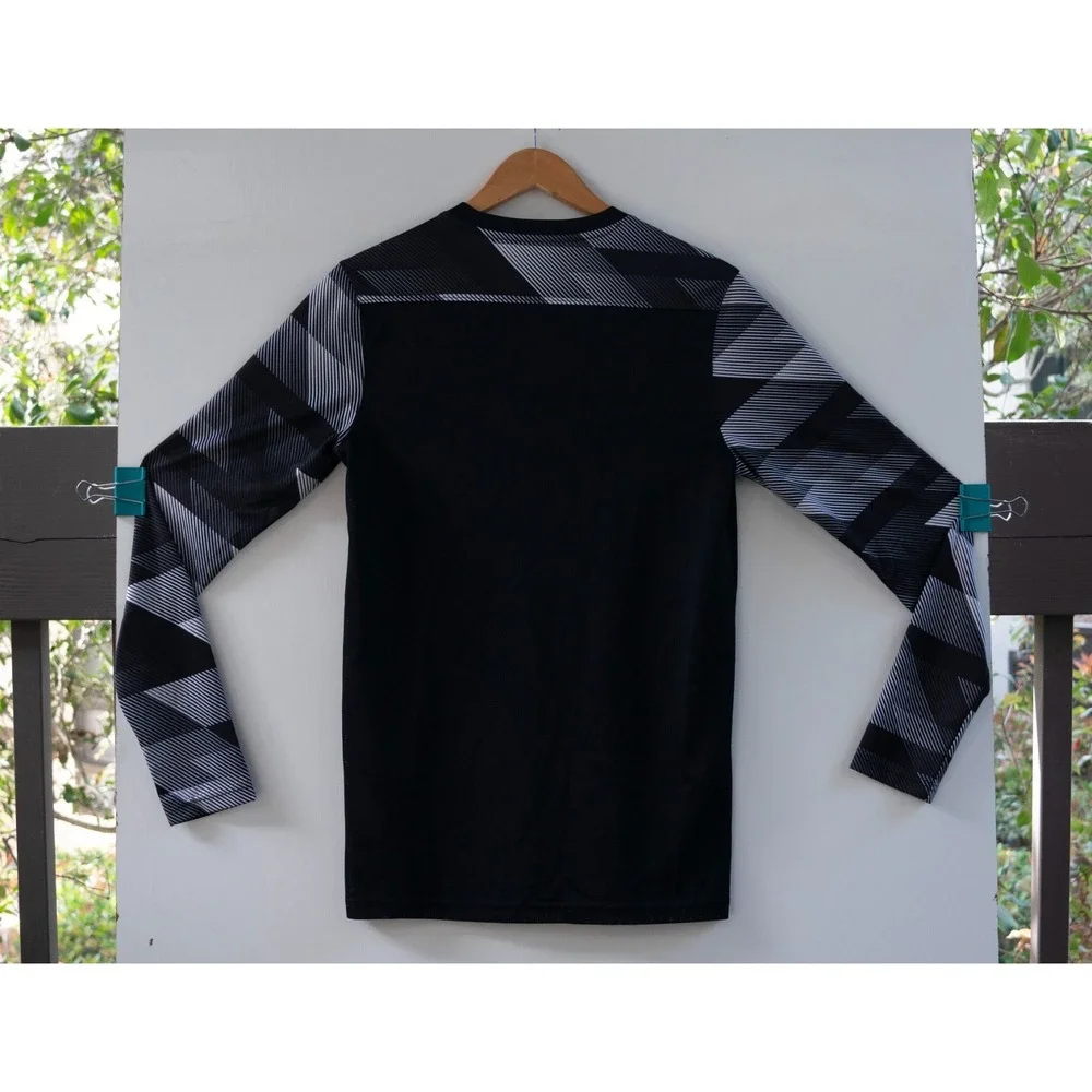 Nike Dri-FIT Shirt Men's Long‎ Sleeve Soccer Goalkeeper Black Grey Size S